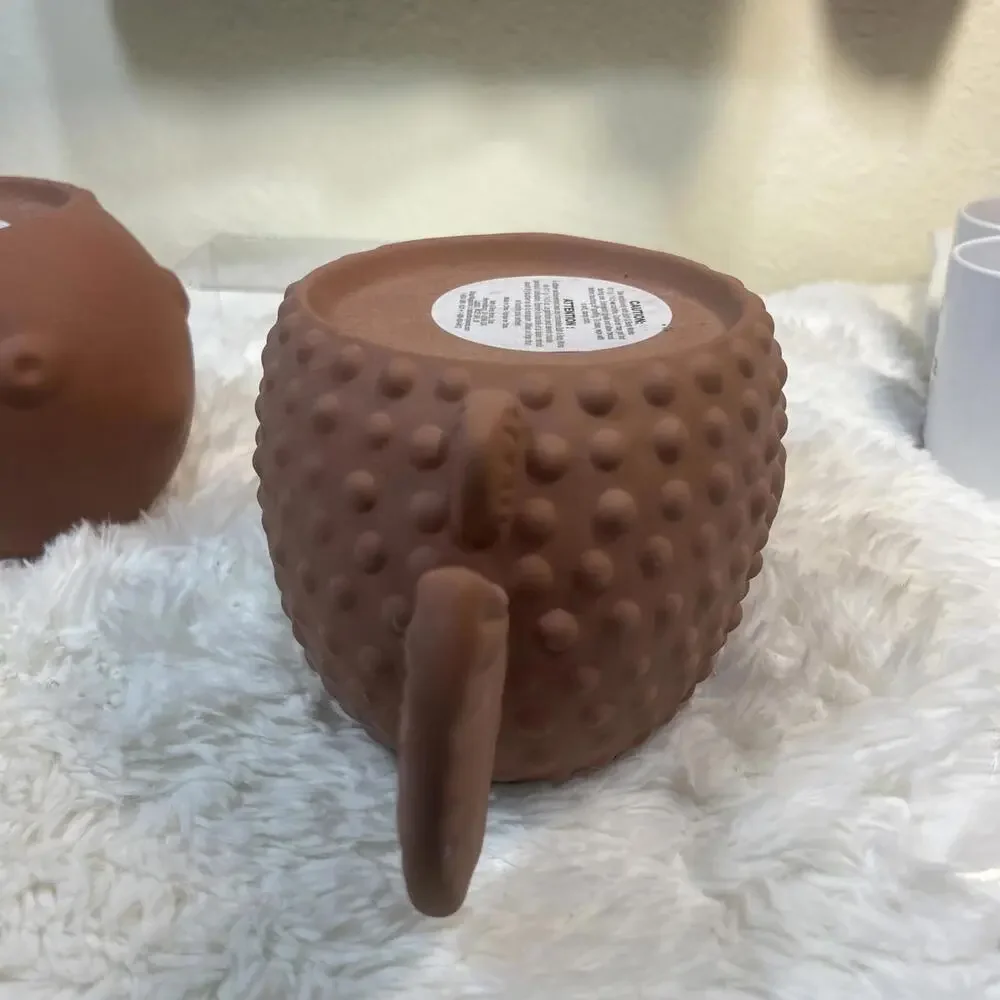 Bath & Body Works Terra Cotta PUFFER FISH 3-Wick Holders (2)